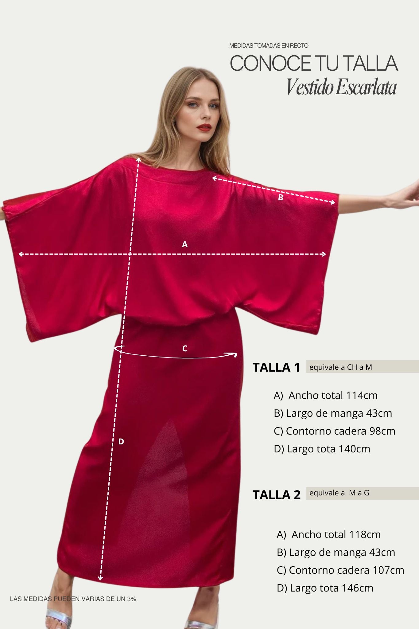 Vestido en lino bambú / Escarlata