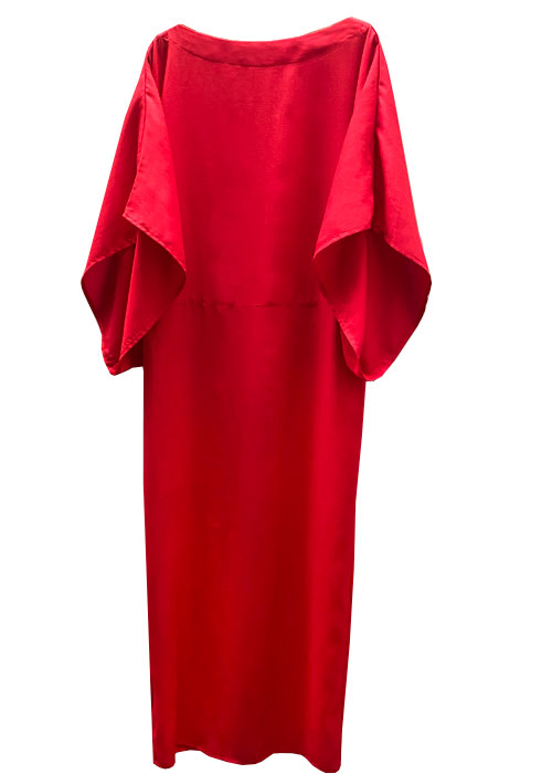 Vestido en lino bambú / Escarlata