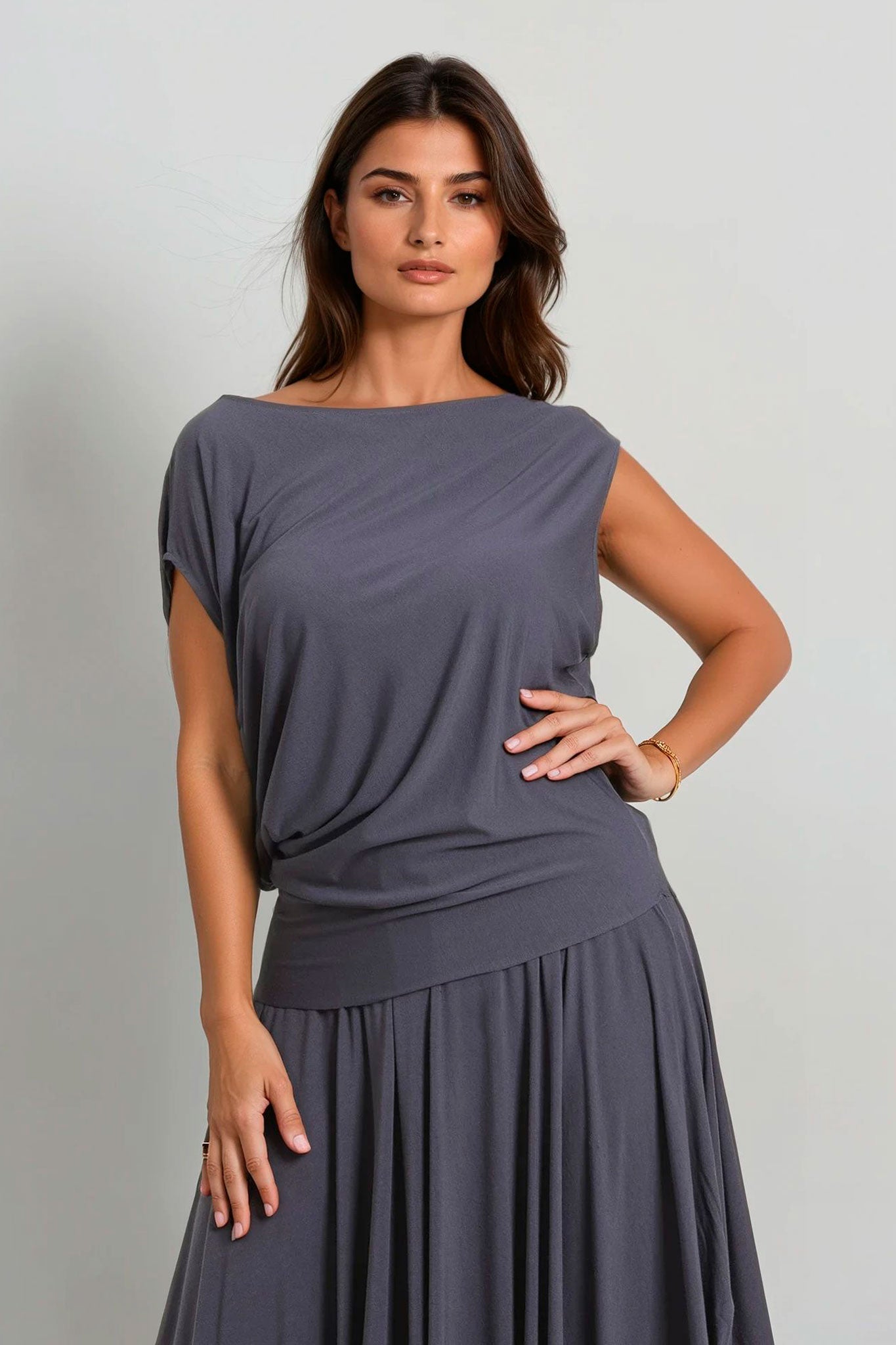 Blusa de bambú asimétrica /Tenaz