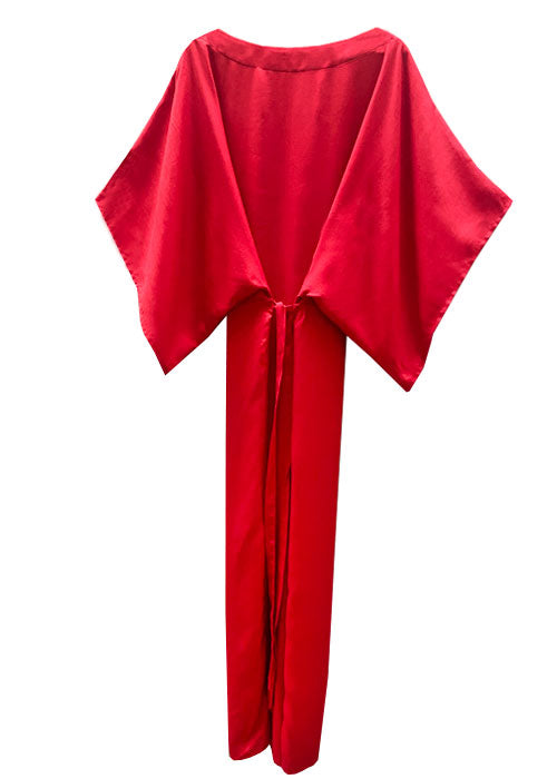 Vestido en lino bambú / Escarlata