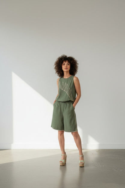 Blusa en lino bambú / Anara